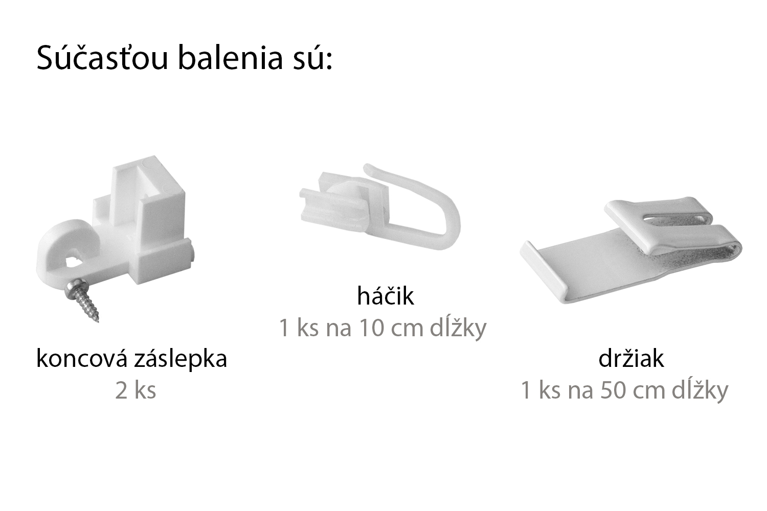 Stropná hliníková koľajnica 1-drážková s príslušenstvom 1.DR-150 1-drážková