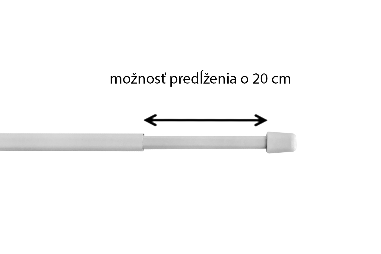 Vitrážková výsuvná tyč - 2 ks/bal Biela 40-60