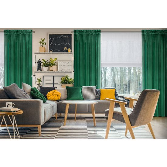 Záves SAMANTA na páske tmavozelený 140x270cm 140x270