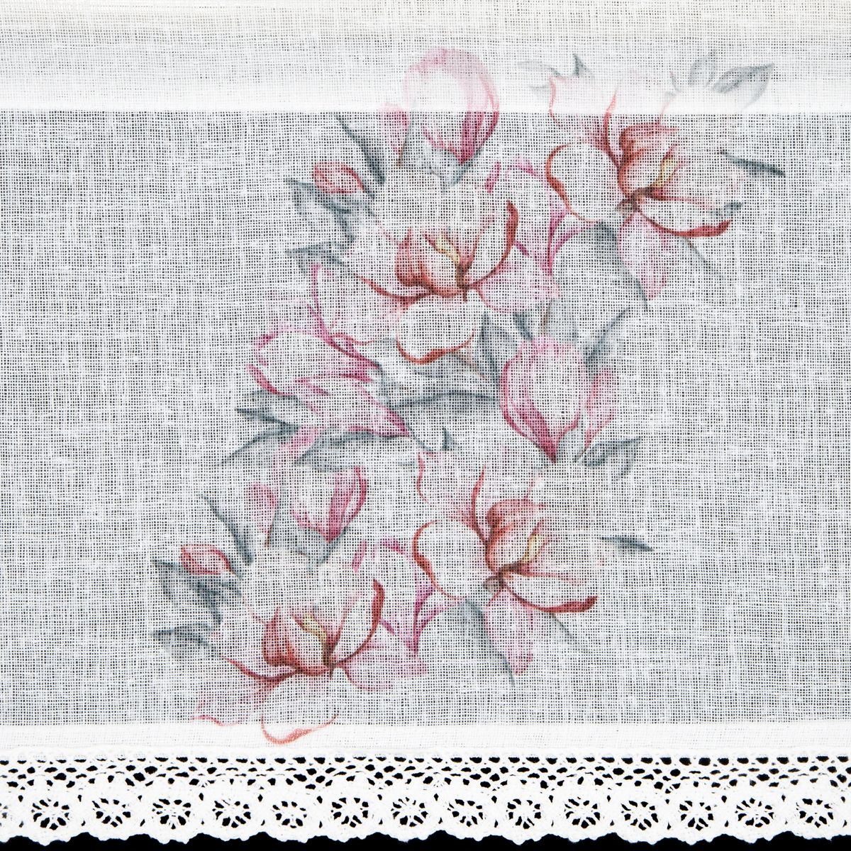 Vitrážová záclona SUZY kvetovaný motív 30x150cm 30x150