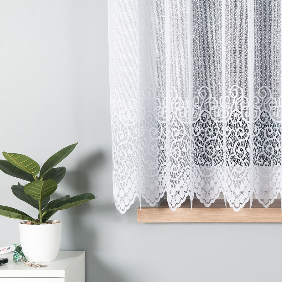 Žakarová záclona metráž VIOLETTA 001539/001 biela, 180cm 180