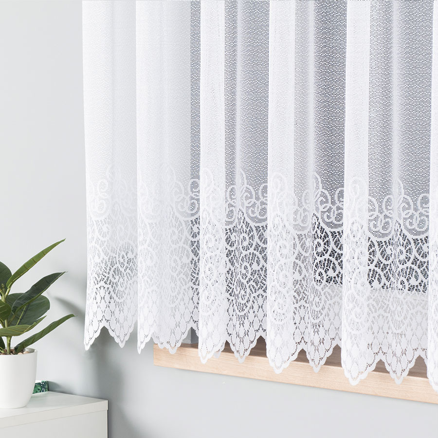 Žakarová záclona metráž VIOLETTA 001539/001 biela, 180cm 180