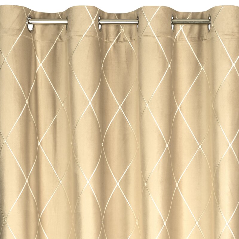 Záves PIERRE CARDIN MARGO na krúžkoch béžový/zlatý 140x250cm 140x250