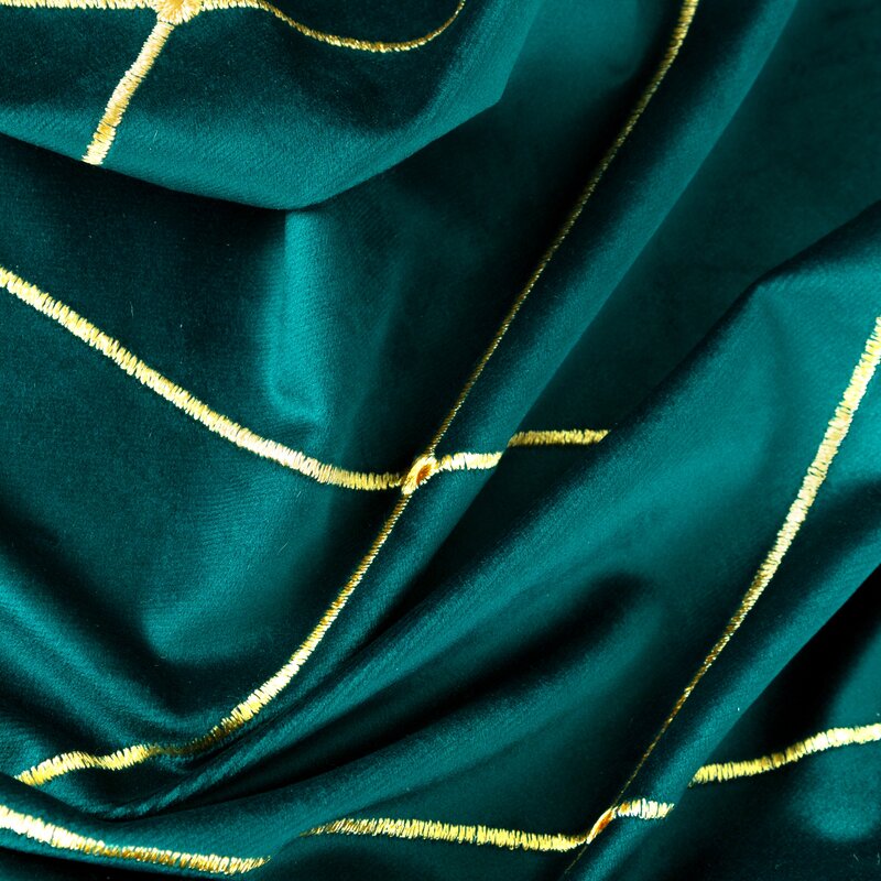 Záves PIERRE CARDIN MARGO na krúžkoch tmavý tyrkysový/zlatý 140x250cm 140x250