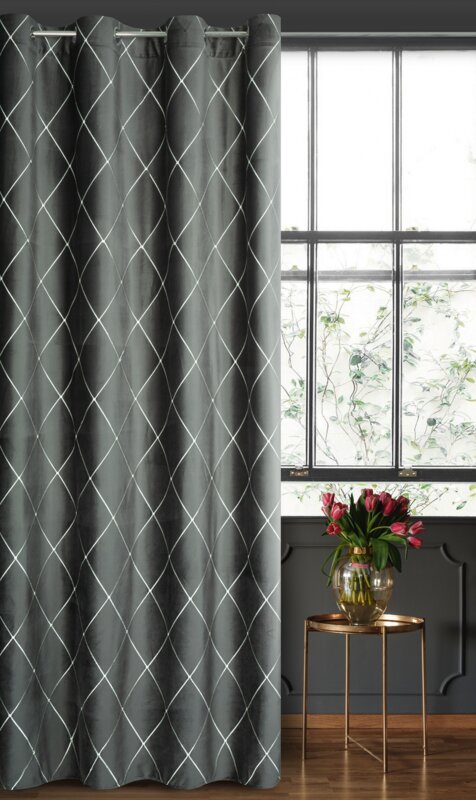Záves PIERRE CARDIN MARGO na krúžkoch sivý/strieborný 140x250cm 140x250