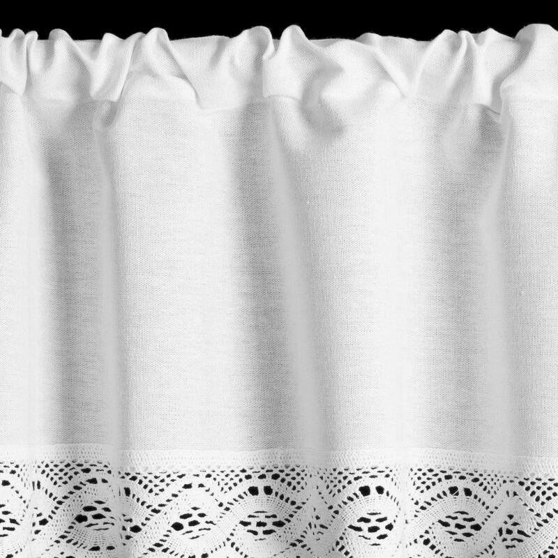 Vitrážová záclona VINCE s krajkou biela 150x30cm 30x150