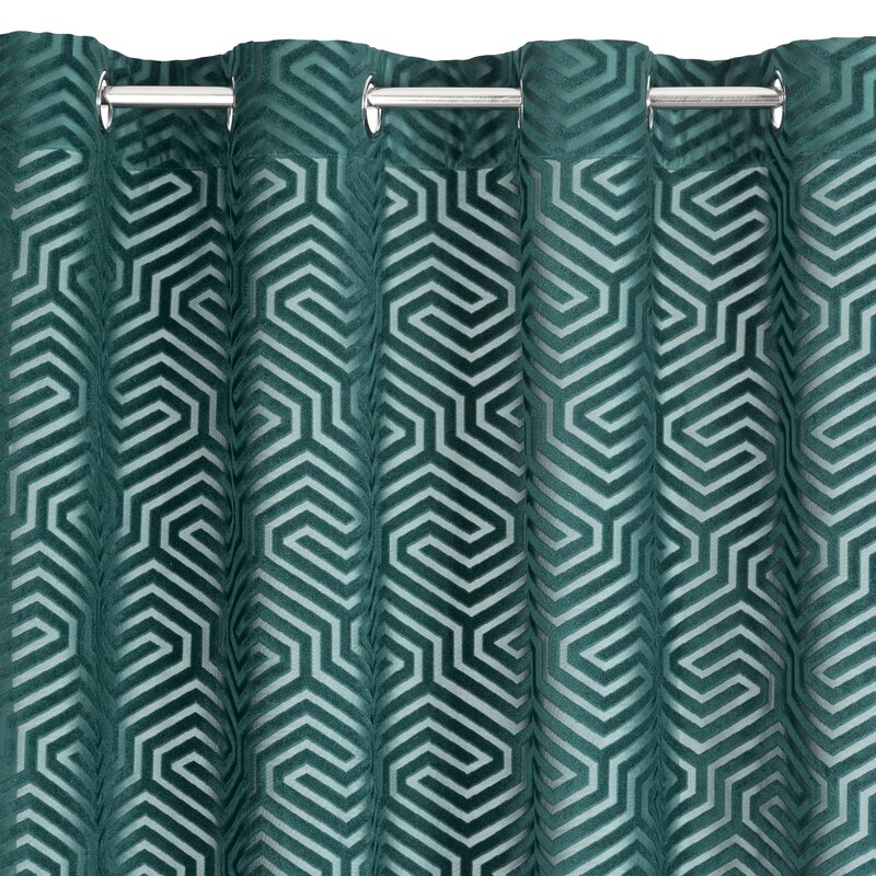 Záves PIERRE CARDIN INGA na krúžkoch tyrkysový 140x250cm 140x250