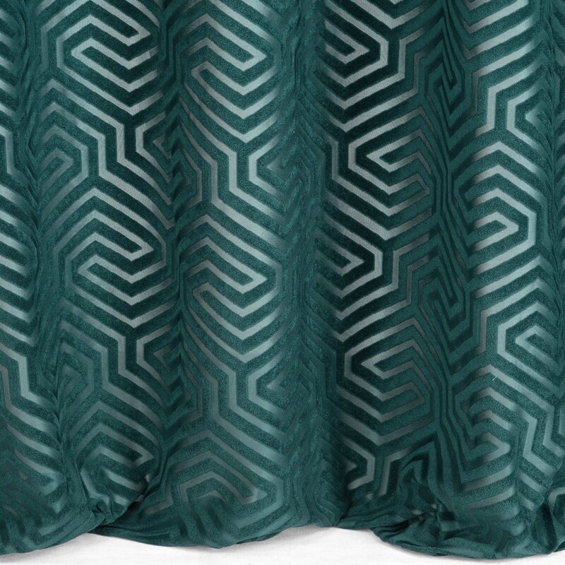 Záves PIERRE CARDIN INGA na krúžkoch tyrkysový 140x250cm 140x250