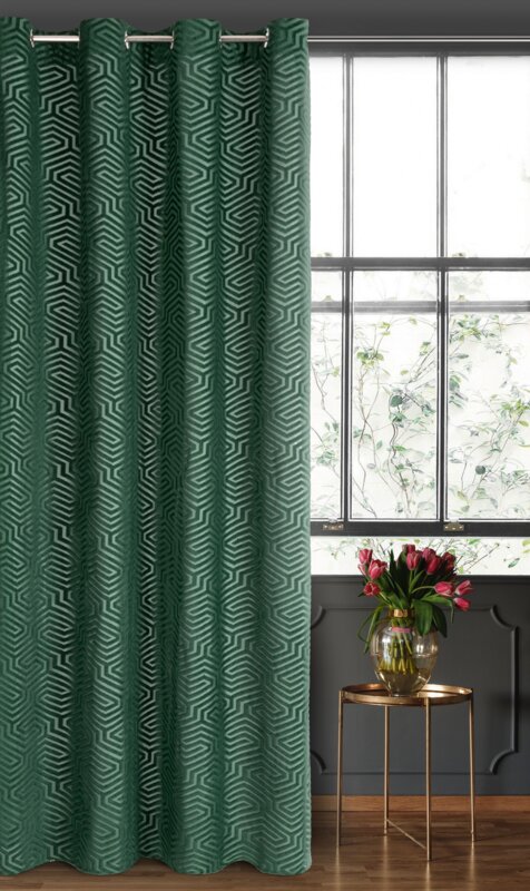 Záves PIERRE CARDIN INGA na krúžkoch tmavozelený 140x250cm 140x250