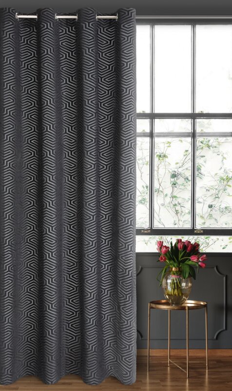 Záves PIERRE CARDIN INGA na krúžkoch čierny 140x250cm 140x250