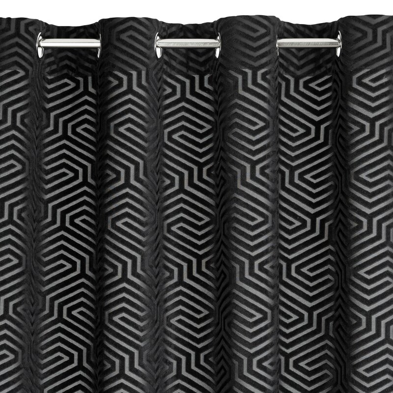 Záves PIERRE CARDIN INGA na krúžkoch čierny 140x250cm 140x250