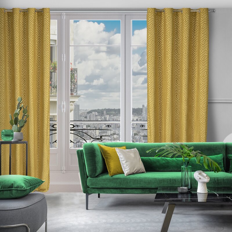 Záves PIERRE CARDIN INGA na krúžkoch zlatý 140x250cm 140x250