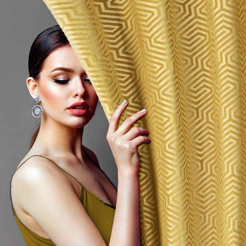 Záves PIERRE CARDIN INGA na krúžkoch zlatý 140x250cm 140x250