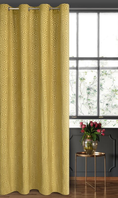 Záves PIERRE CARDIN INGA na krúžkoch zlatý 140x250cm 140x250