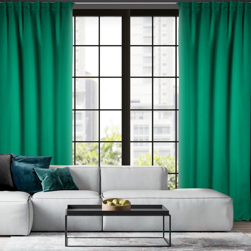 Záves MILAN na flex páske zelený 140x300cm 140x300