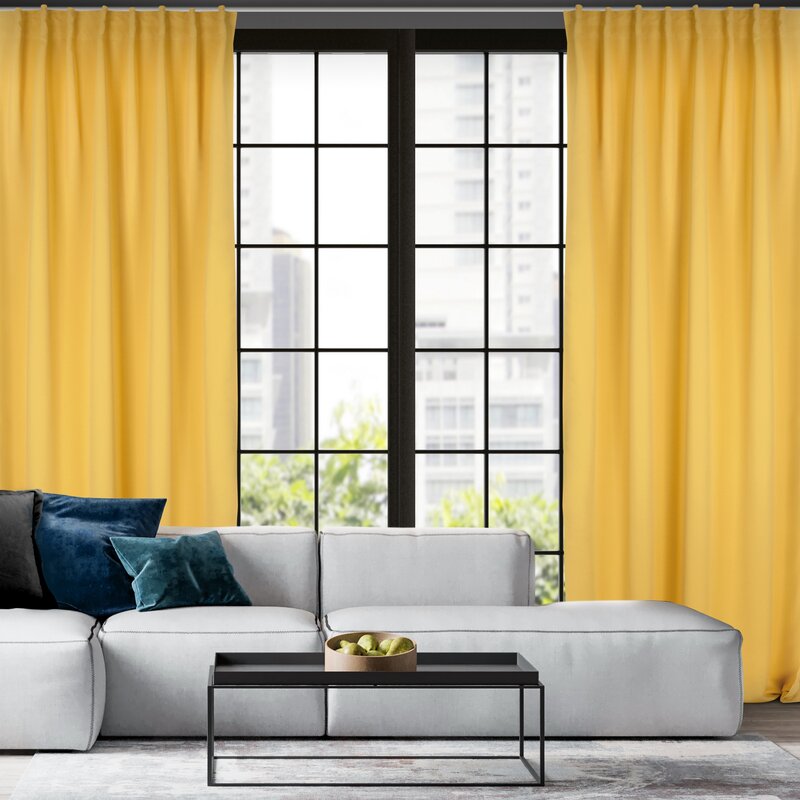 Záves MILAN na flex páske horčicový 140x300cm 140x300