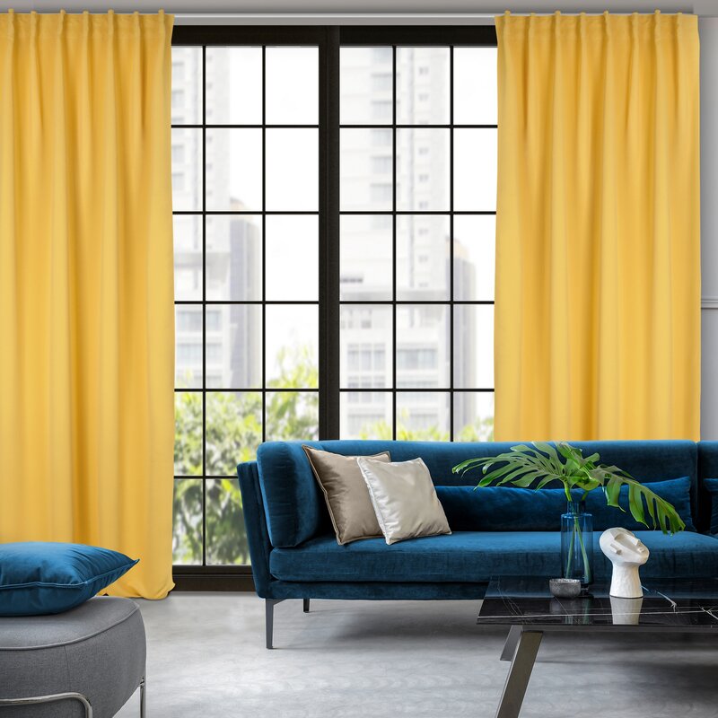 Záves MILAN na flex páske horčicový 140x300cm 140x300