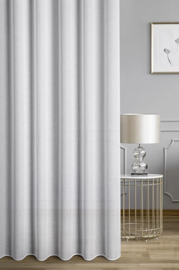 Záclona metráž LINEN biela, 300cm 300