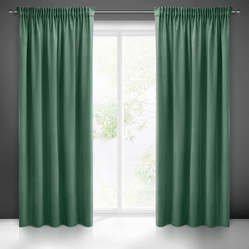 Záves PIERRE CARDIN SIBEL na páske tmavý mätový 140x270cm 140x270