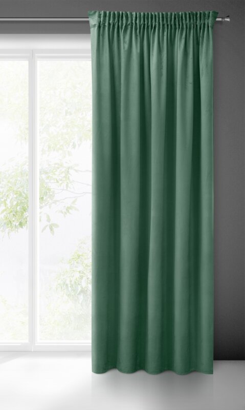 Záves PIERRE CARDIN SIBEL na páske tmavý mätový 140x270cm 140x270