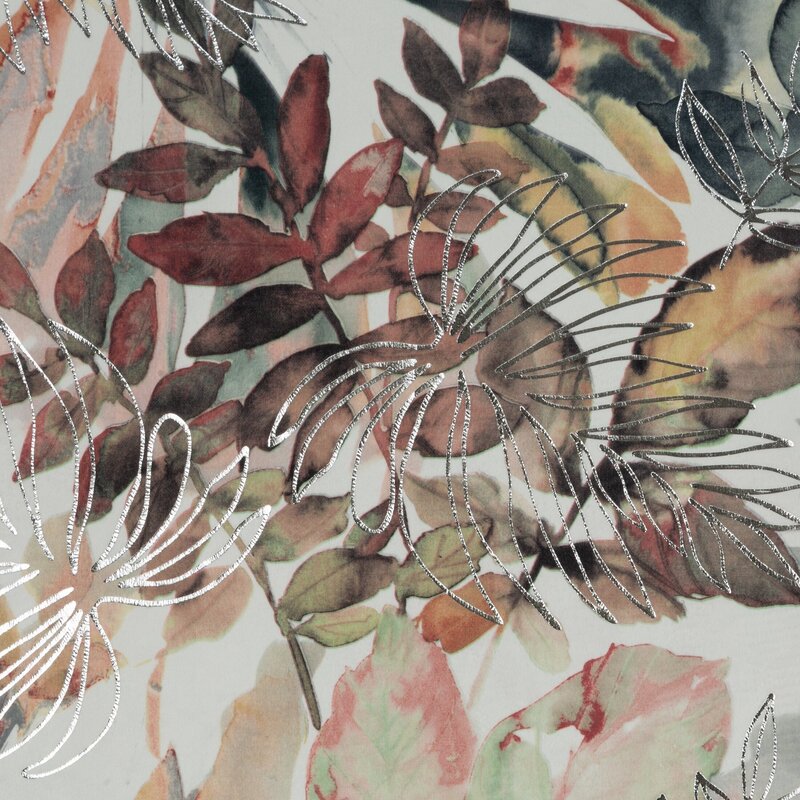 Záves ARINA na páske kvetovaná/strieborná 140x270cm 140x270