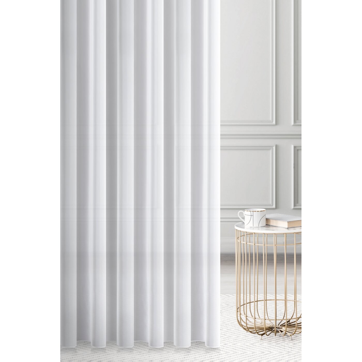 Záclona metráž 5331 biela, 290cm 300