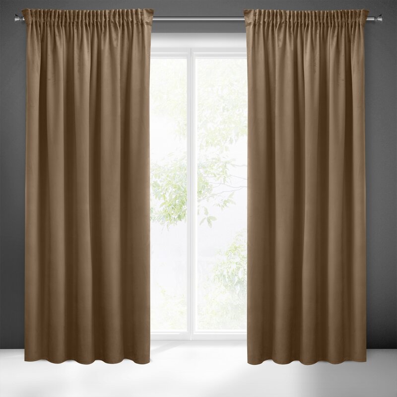 Záves PIERRE CARDIN SIBEL na páske hnedý 140x270cm 140x270