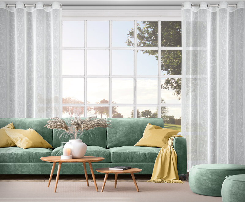 Záclona KELLY na krúžkoch biela so striebornou niťou 140x250cm 140x250