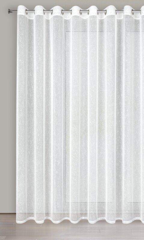 Záclona KELLY na krúžkoch biela so striebornou niťou 300x250cm 300x250