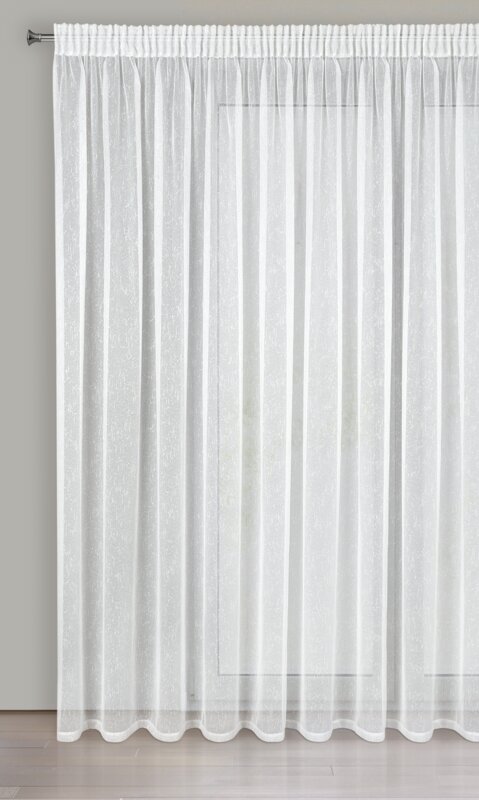 Záclona KELLY na páske biela so striebornou niťou 300x250cm 300x250