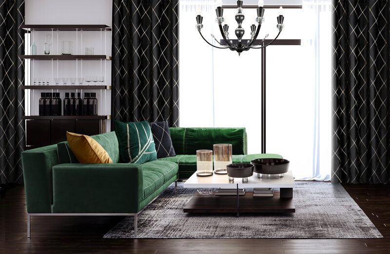 Záves PIERRE CARDIN MARGO na krúžkoch čierny/zlatý 140x250cm 140x250