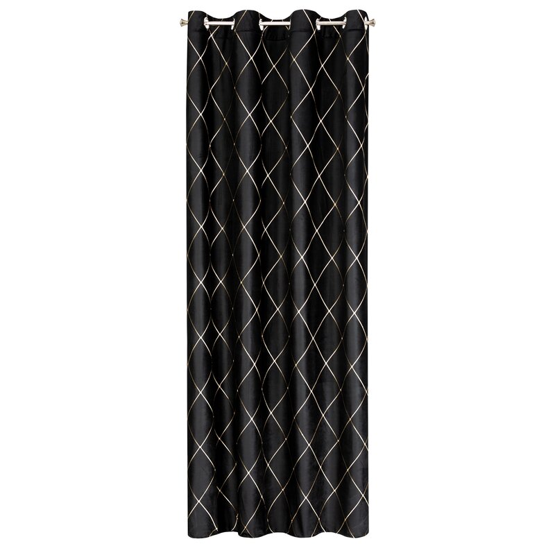 Záves PIERRE CARDIN MARGO na krúžkoch čierny/zlatý 140x250cm 140x250