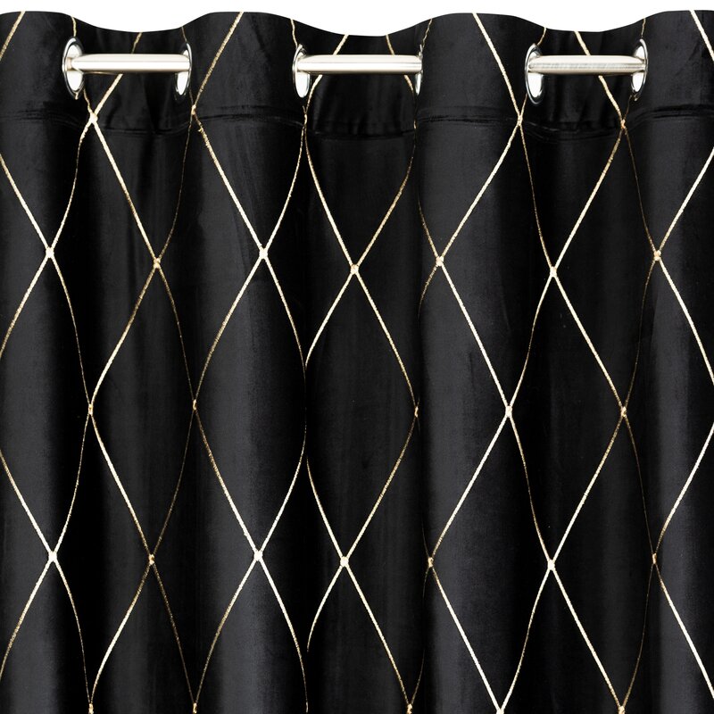 Záves PIERRE CARDIN MARGO na krúžkoch čierny/zlatý 140x250cm 140x250