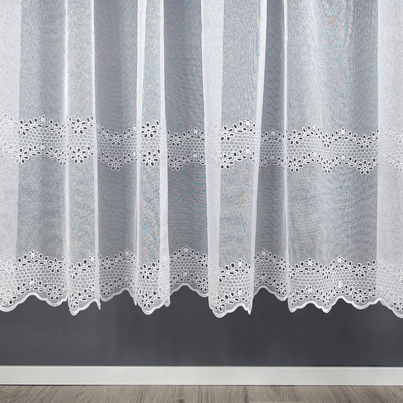 Záclona metráž V186/00 biela, 180cm - 1,7 m 180