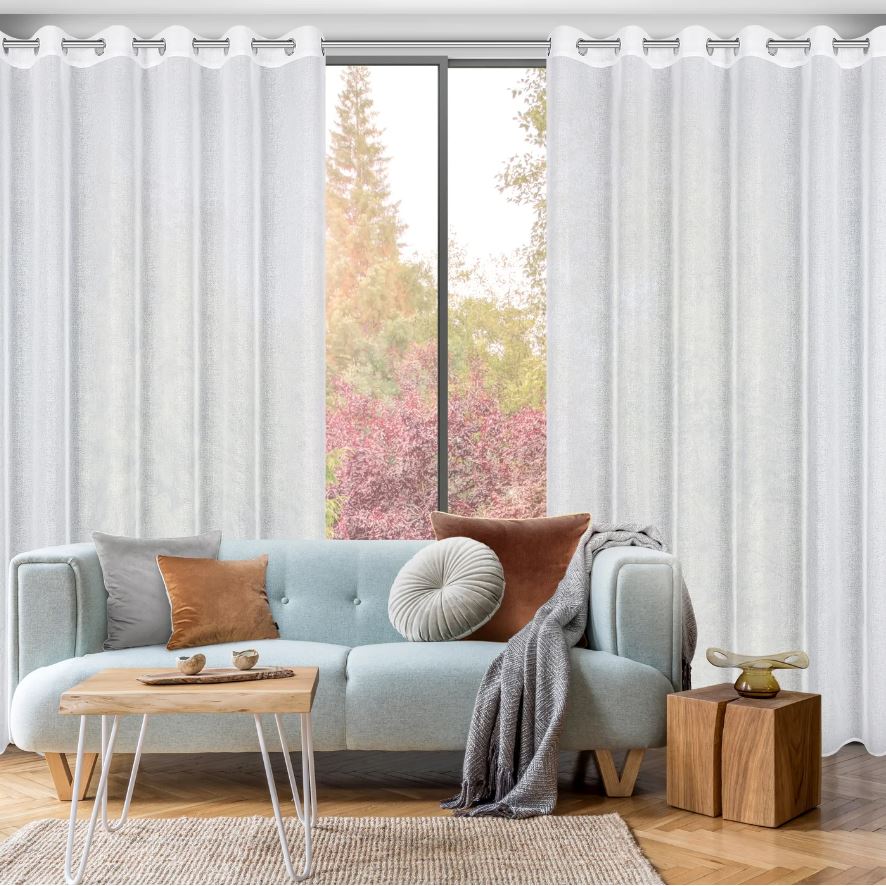 Záclona LENA na krúžkoch biela/strieborná 350x250cm 350x250