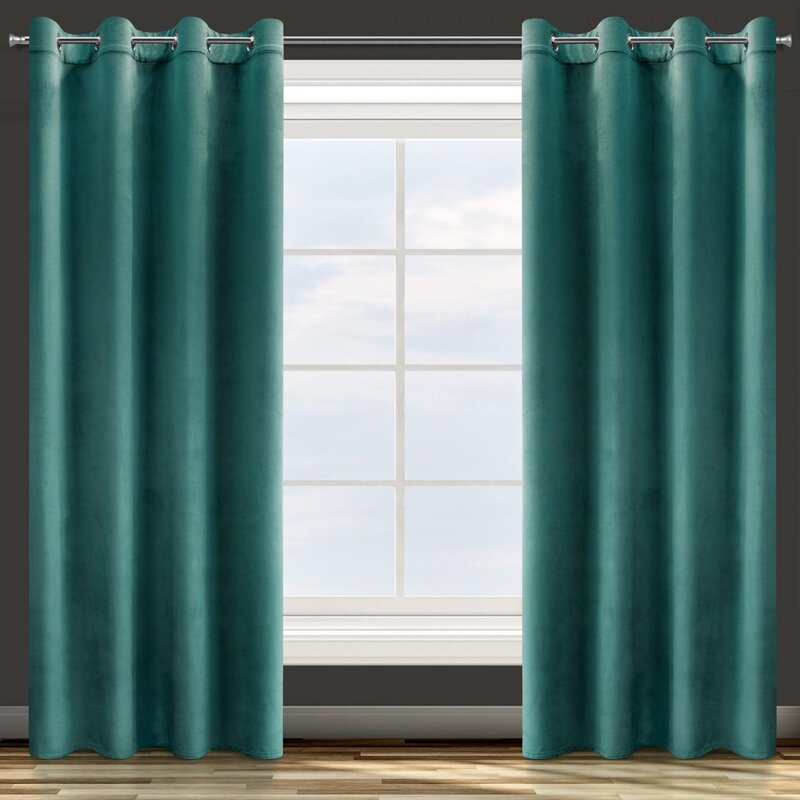 Záves ROSA na krúžkoch tmavý tyrkysový 140x250cm 140x250