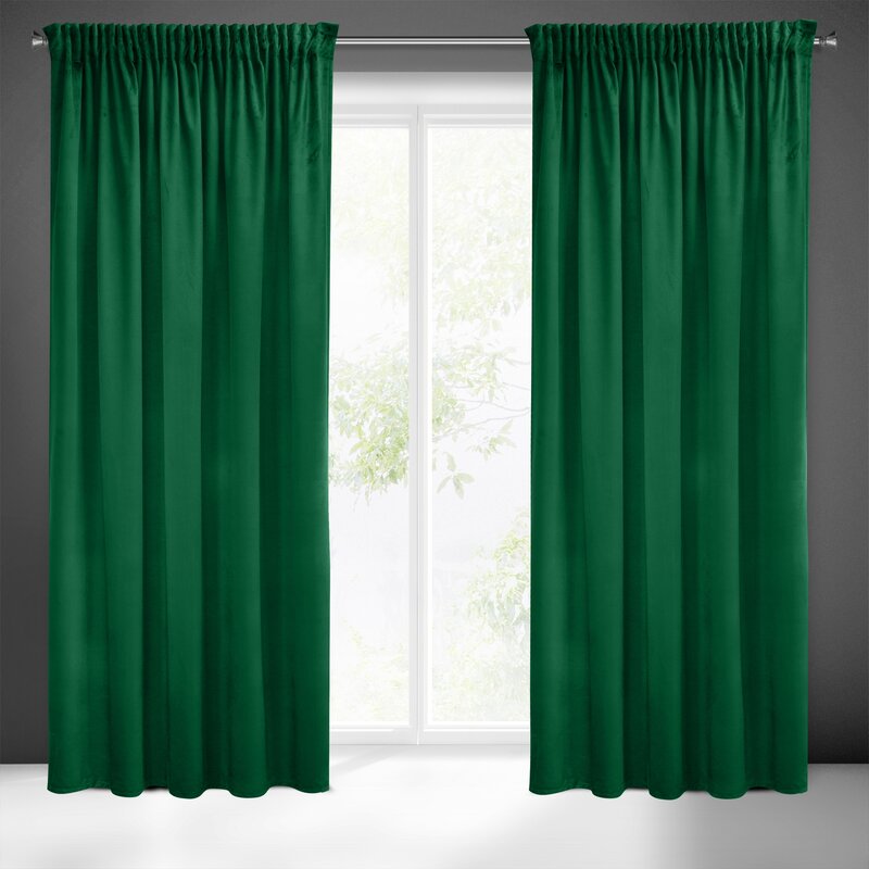 Záves PIERRE CARDIN SIBEL na páske tmavozelený 140x270cm 140x270