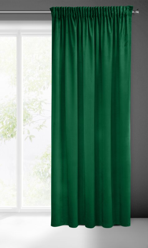 Záves PIERRE CARDIN SIBEL na páske tmavozelený 140x270cm 140x270