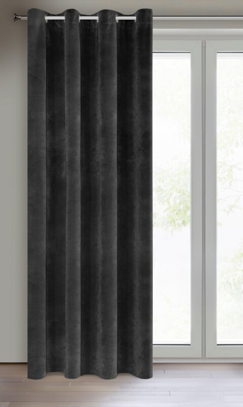 Záves RIA na krúžkoch čierny 140x250cm 140x250