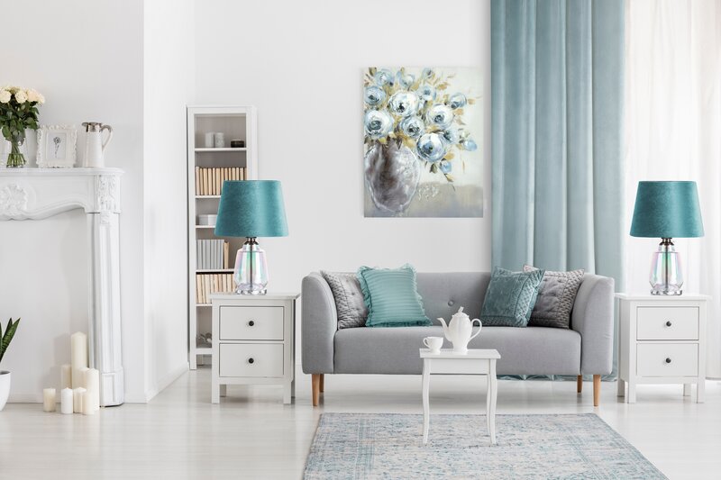 Záves RIA na páske zelenomodrý 140x270cm 140x270