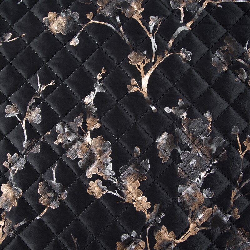 Zamatový prehoz na posteľ BLINK5 200x220 cm čierny 200x220