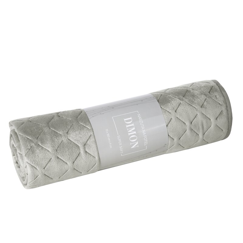 Zamatový prehoz na kreslo DIMON 70x160 cm strieborný 70x160