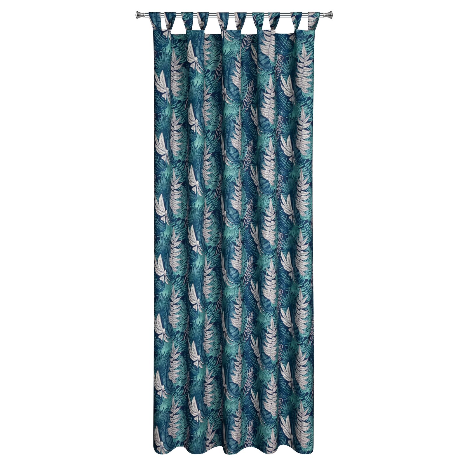 Záves na terasu GARDEN9 na pútkach 155x220 cm modré listy 155x220