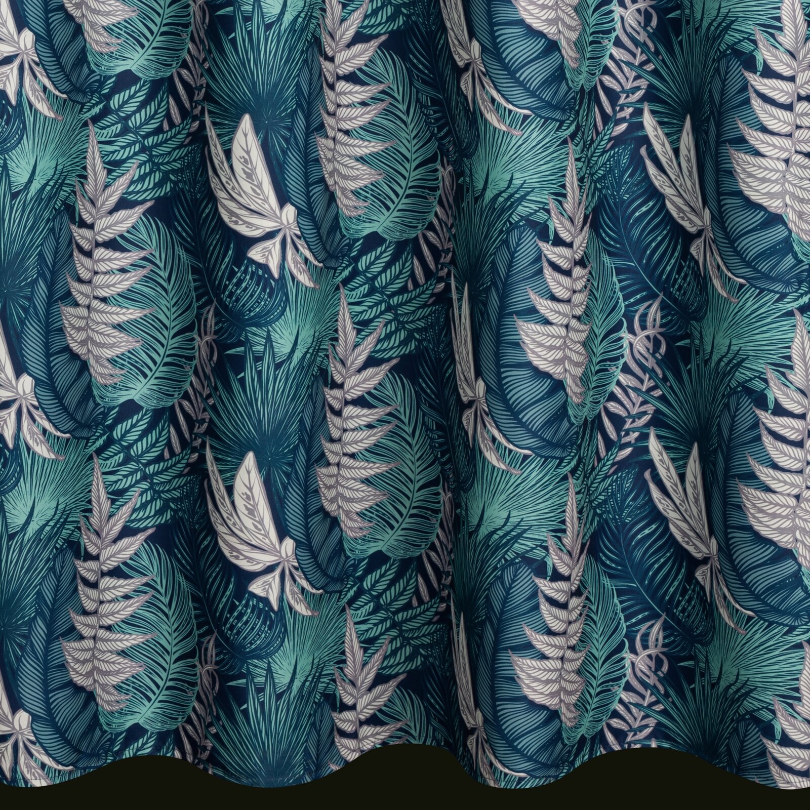 Záves na terasu GARDEN9 na pútkach 155x260 cm modré listy 155x260