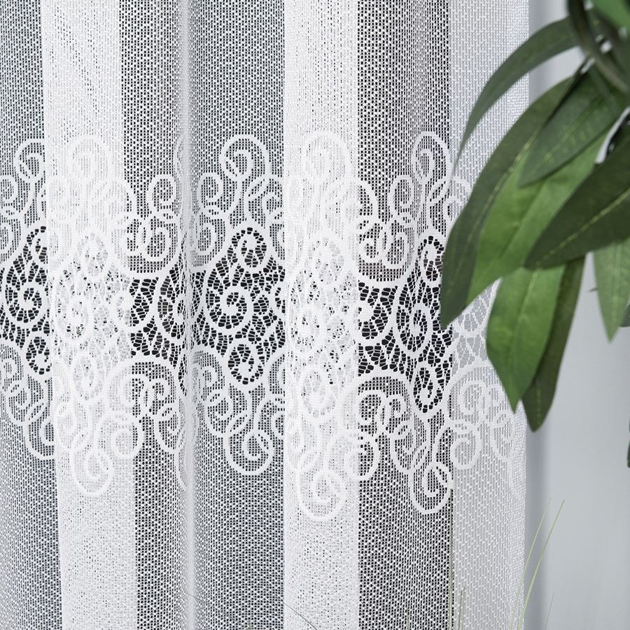 Žakarová záclona metráž VIOLETTA 001539/001 biela, 250cm 250
