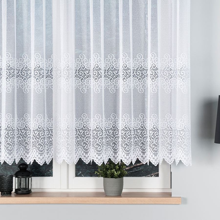 Žakarová záclona metráž VIOLETTA 001539/001 biela, 140cm 140