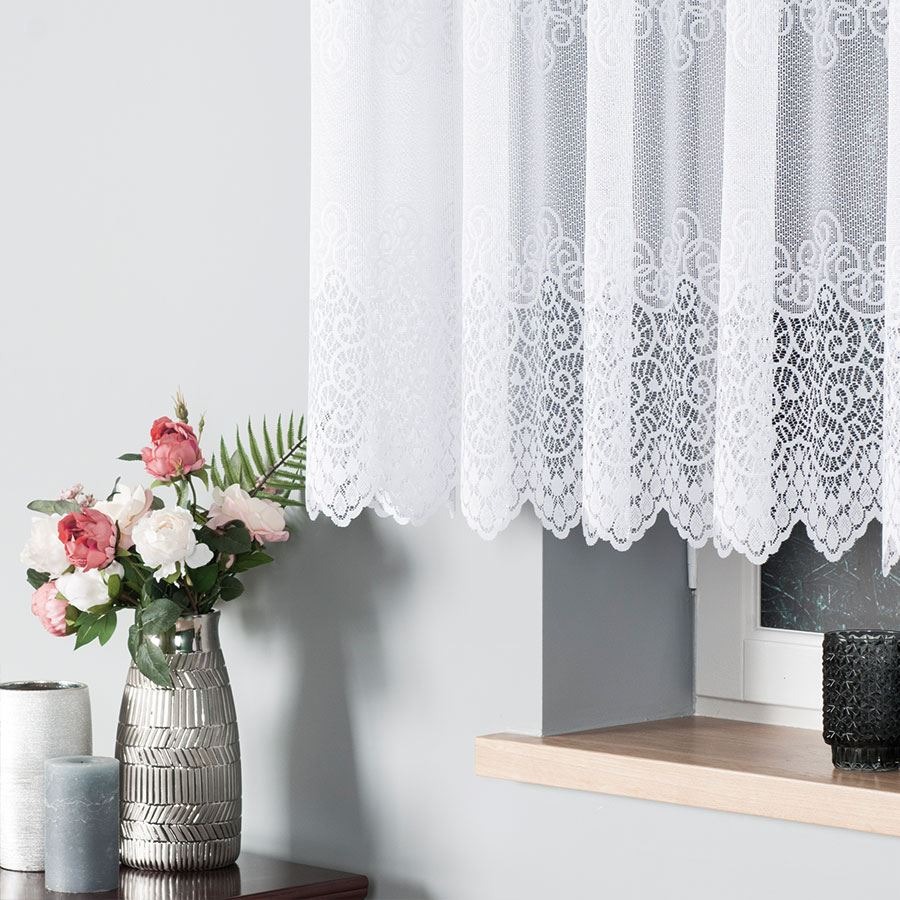 Žakarová záclona metráž VIOLETTA 001539/001 biela, 140cm 140