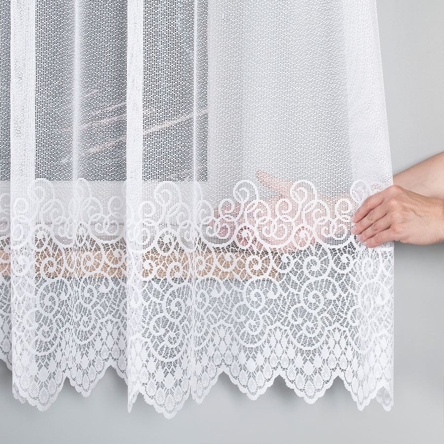 Žakarová záclona metráž VIOLETTA 001539/001 biela, 140cm 140