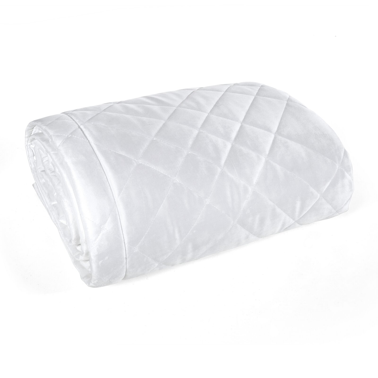 Zamatový prehoz na posteľ RIA6 170x210 cm biely 170x210
