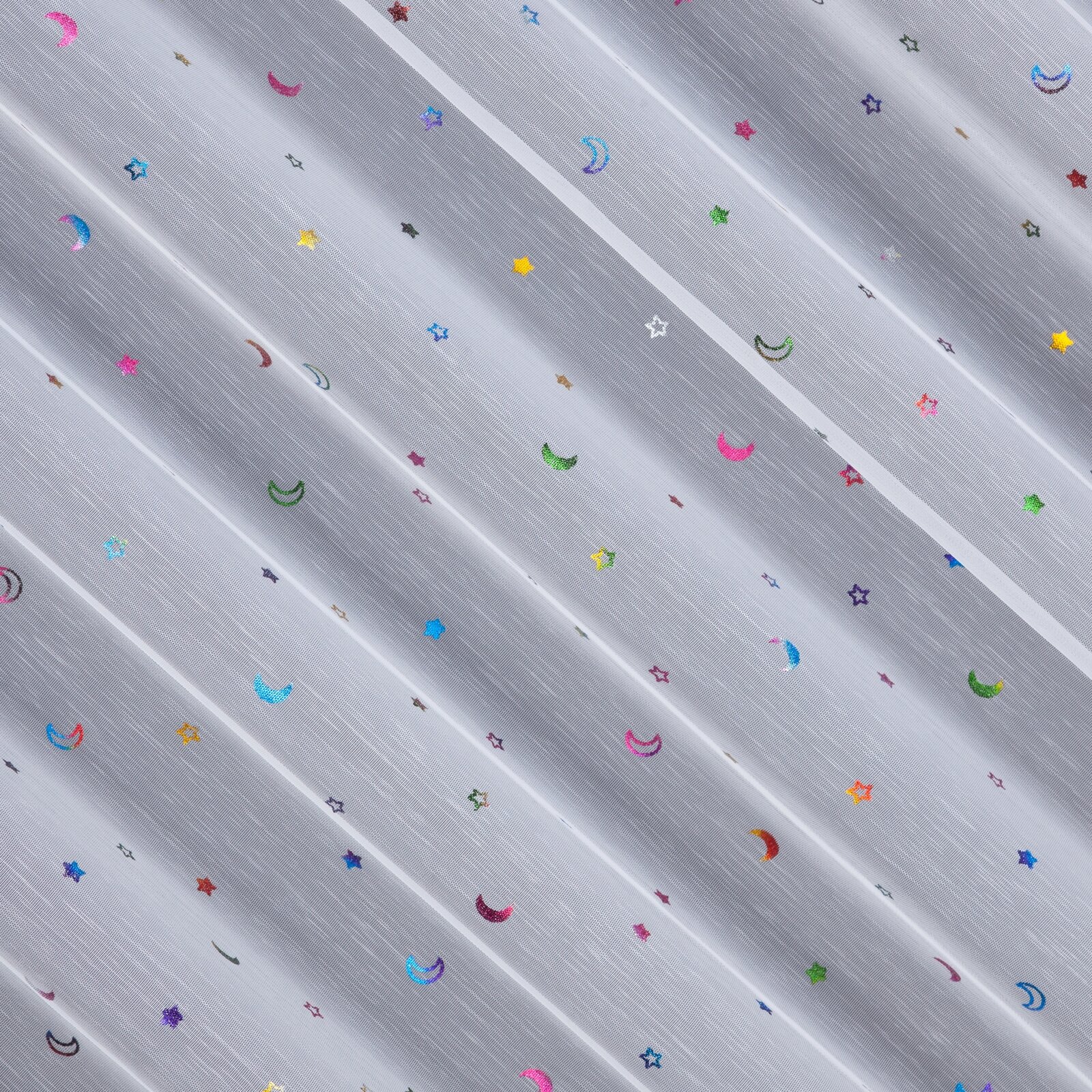 Záclona metráž 779/ADEN biela s hviezdami, 300cm 300